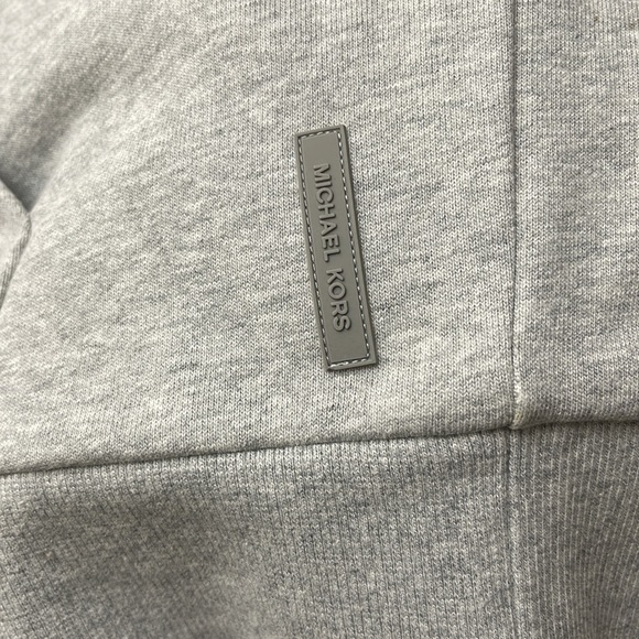 Michael Kors Sherpa Lined Heather Gray Front Zip Attached Drawstring Hoodie - XL - Picture 7 of 14